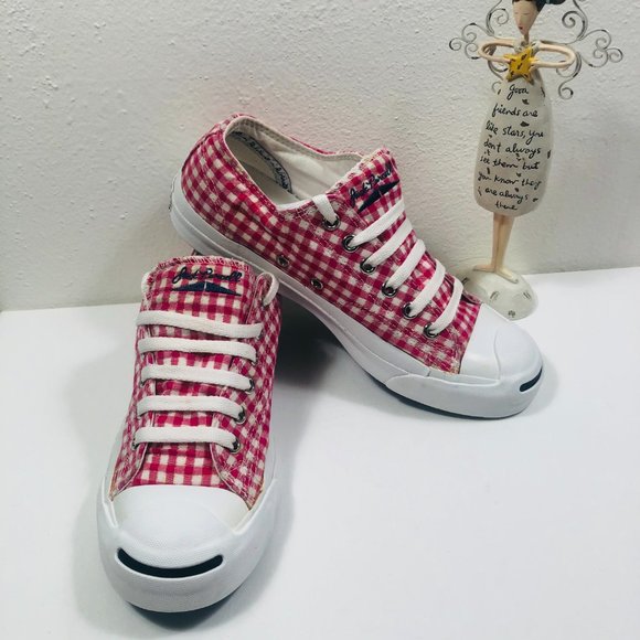Converse Jack Purcell Gingham Print Sneakers, size 6.5 - Picture 3 of 8